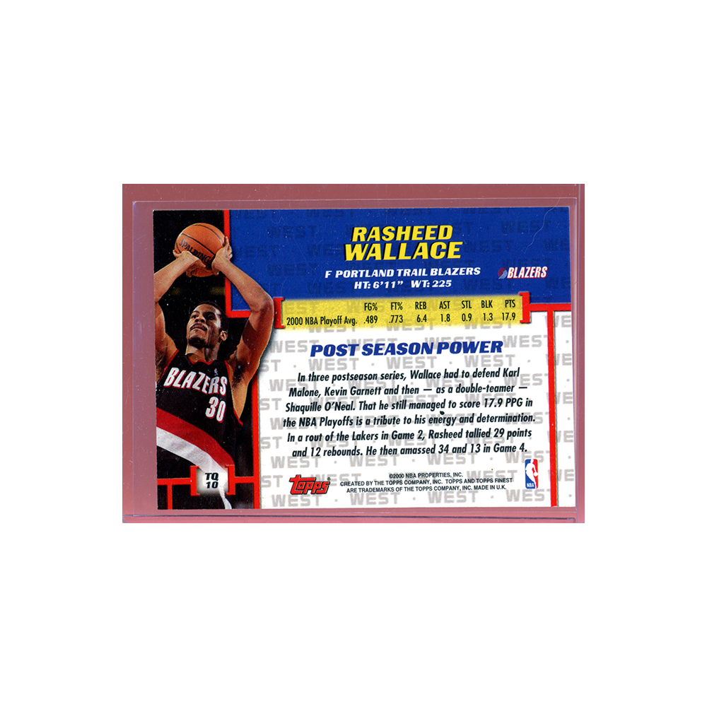 Rasheed Wallace 2000 Topps Finest Basketball Title Quest