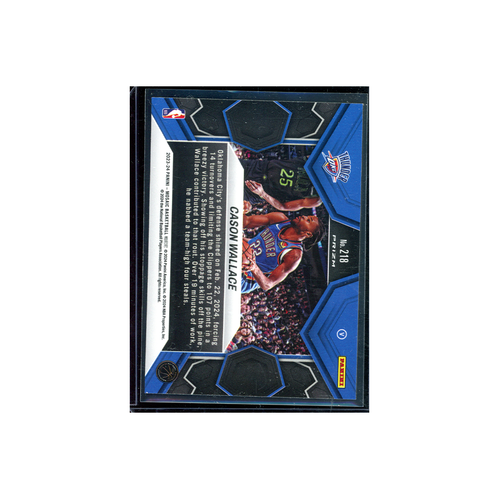 Cason Wallace 2023-24 Panini Mosaic Basketball Fast Break Variation Rookie