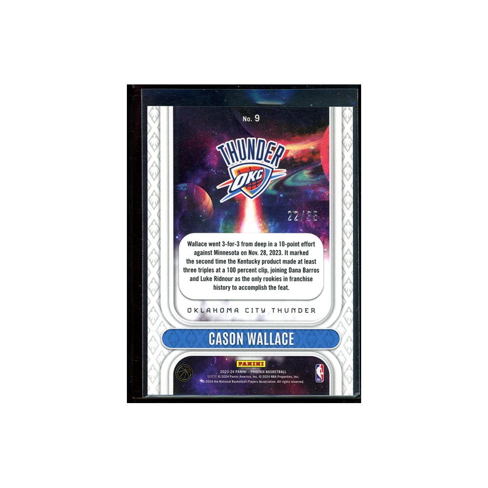 Cason Wallace 2023-24 Panini Phoenix Basketball Rookie Rising Yellow /35