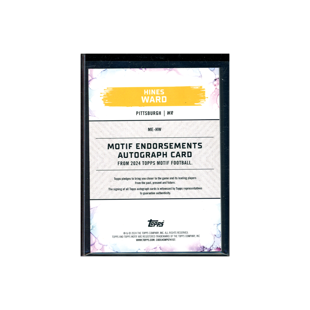 Hines Ward 2024 Topps Motif Football Endorsements On-Card Auto /15