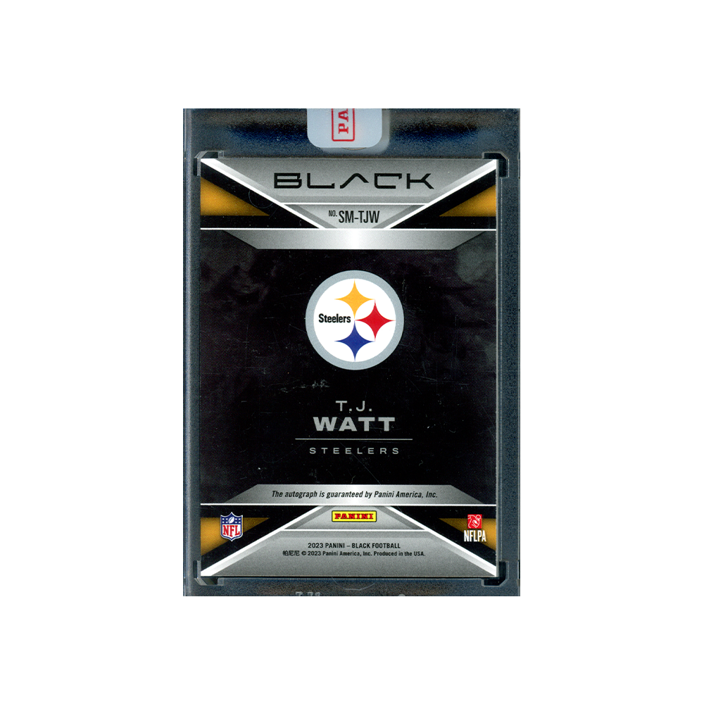 TJ Watt 2023 Panini Black Football Smoke Show Auto Emerald /10