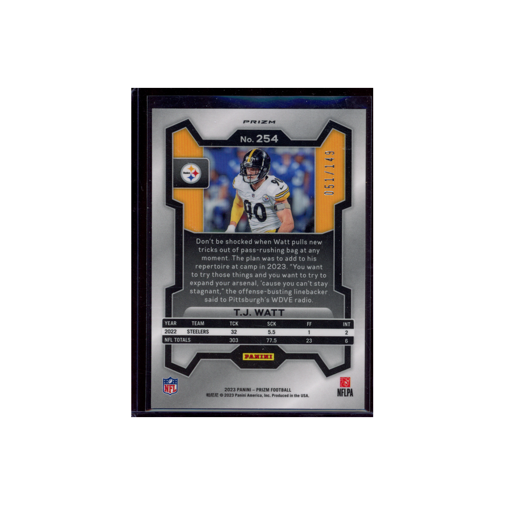 TJ Watt 2023 Panini Prizm Football Red Wave /149