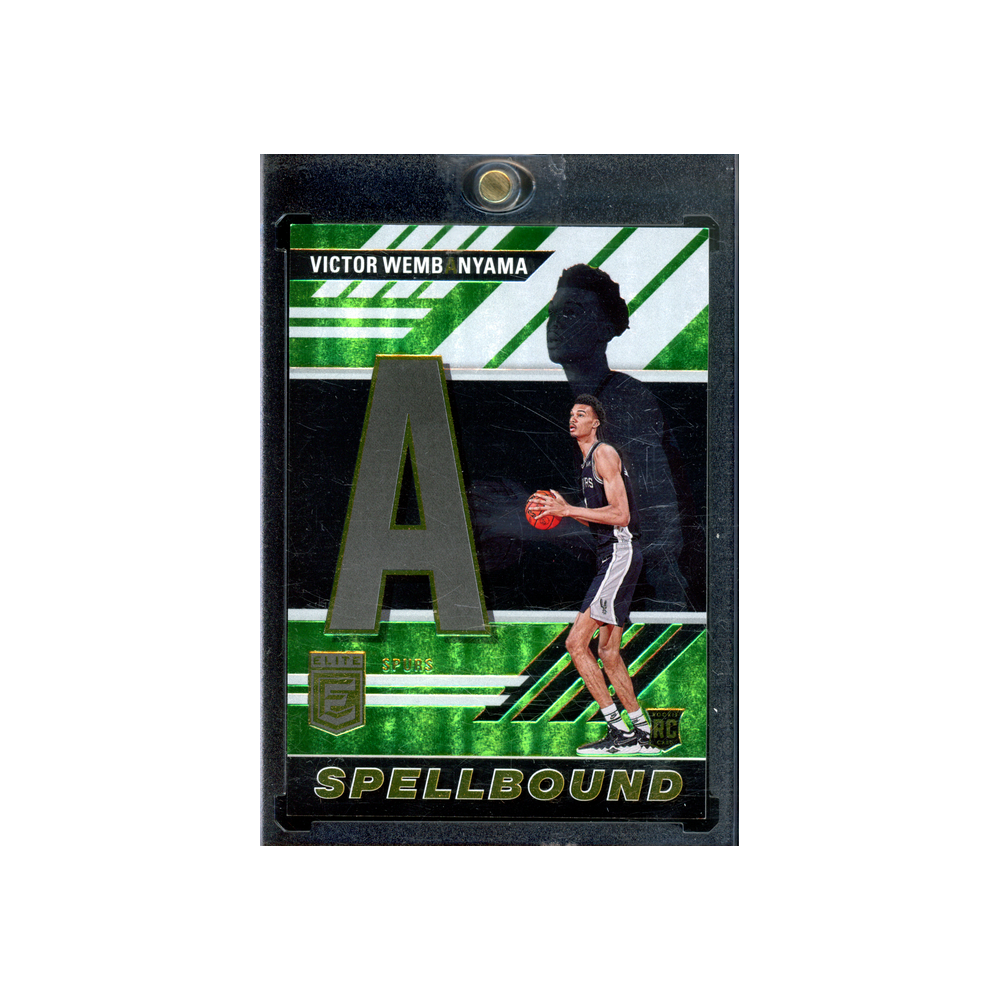 Victor Wembanyama 2023-24 Panini Donruss Elite Basketball Spellbound 'A' Green Rookie /75