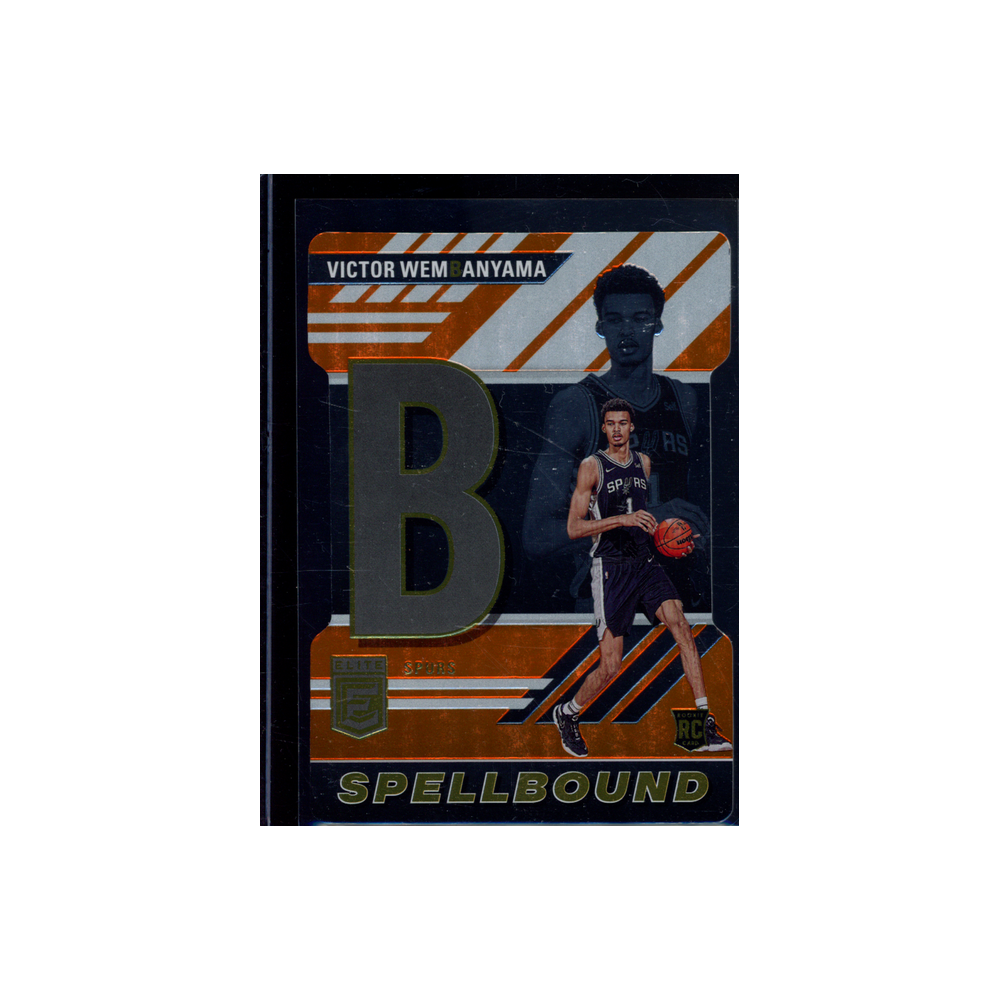 Victor Wembanyama 2023-24 Panini Donruss Elite Basketball Rookie Spellbound "B" Orange Die-Cut