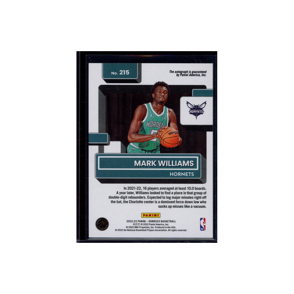Mark Williams 2022-23 Panini Donruss Basketball Rookie Choice Auto
