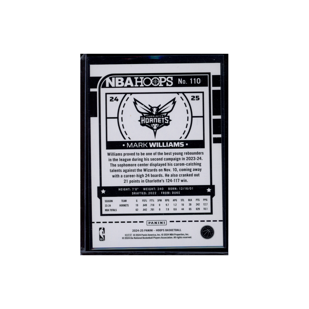 Mark Williams 2024-25 Panini Hoops Basketball Orange /149