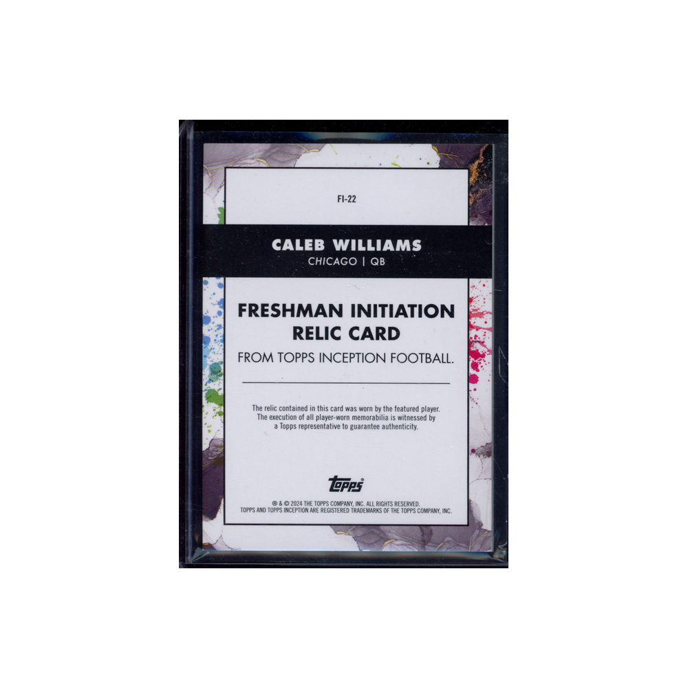 Caleb Williams 2024 Topps Inception Football Rookie Patch Purple /125