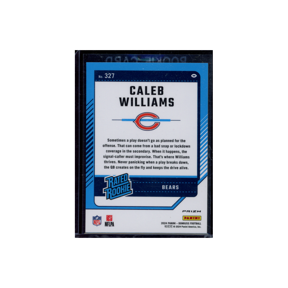 Caleb Williams 2024 Panini Donruss Football Rated Rookie Optic Preview Red Wave