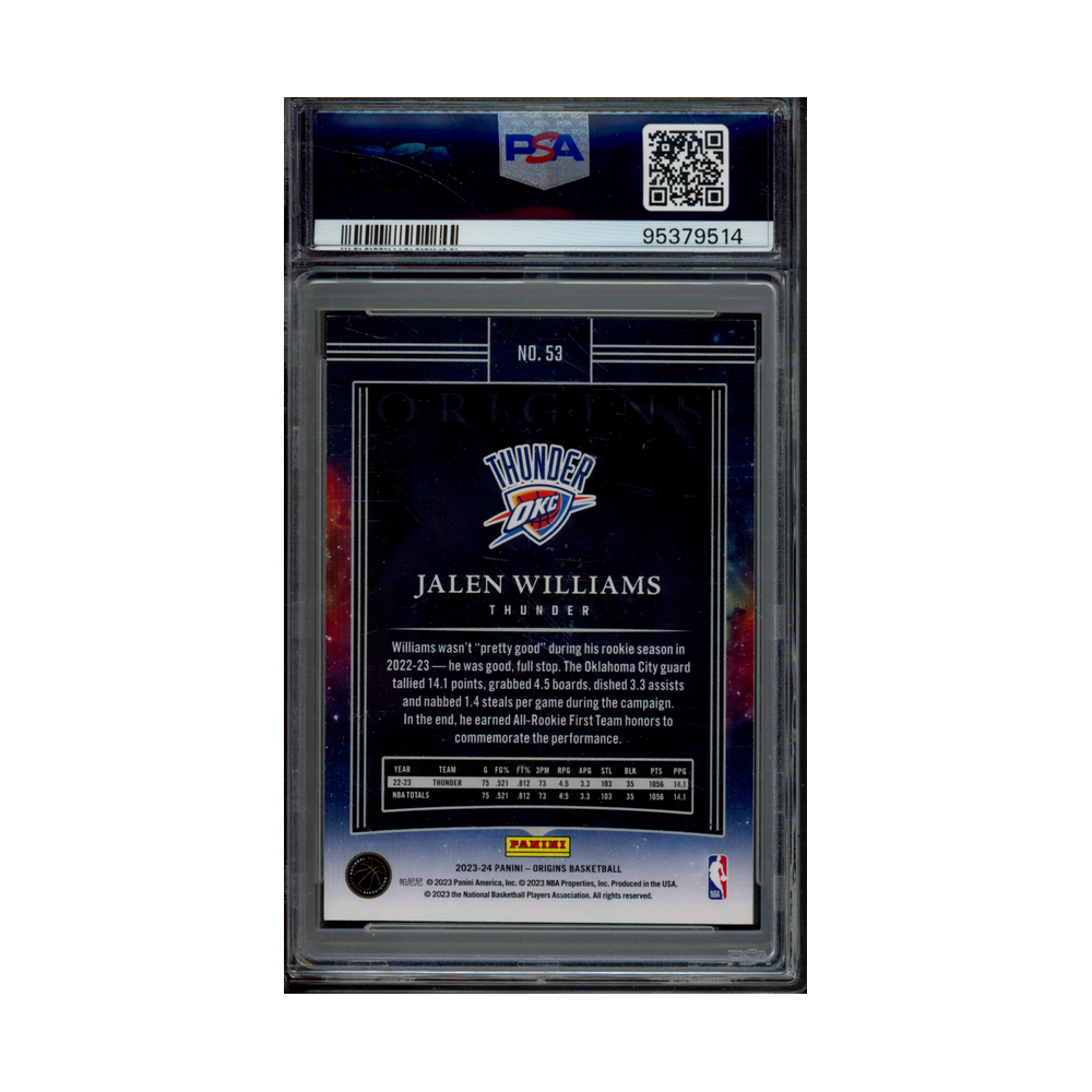 Jalen Williams 2023 Panini Origins Basketball Neon Green /25 PSA 8