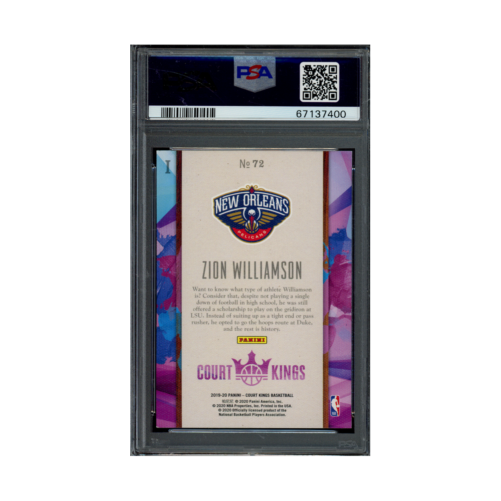 Zion Williamson 2019 Panini Court Kings Rookie PSA 9