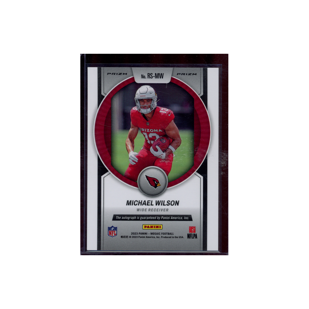 Michael Wilson 2023 Panini Mosaic Football Rookie Scripts Auto