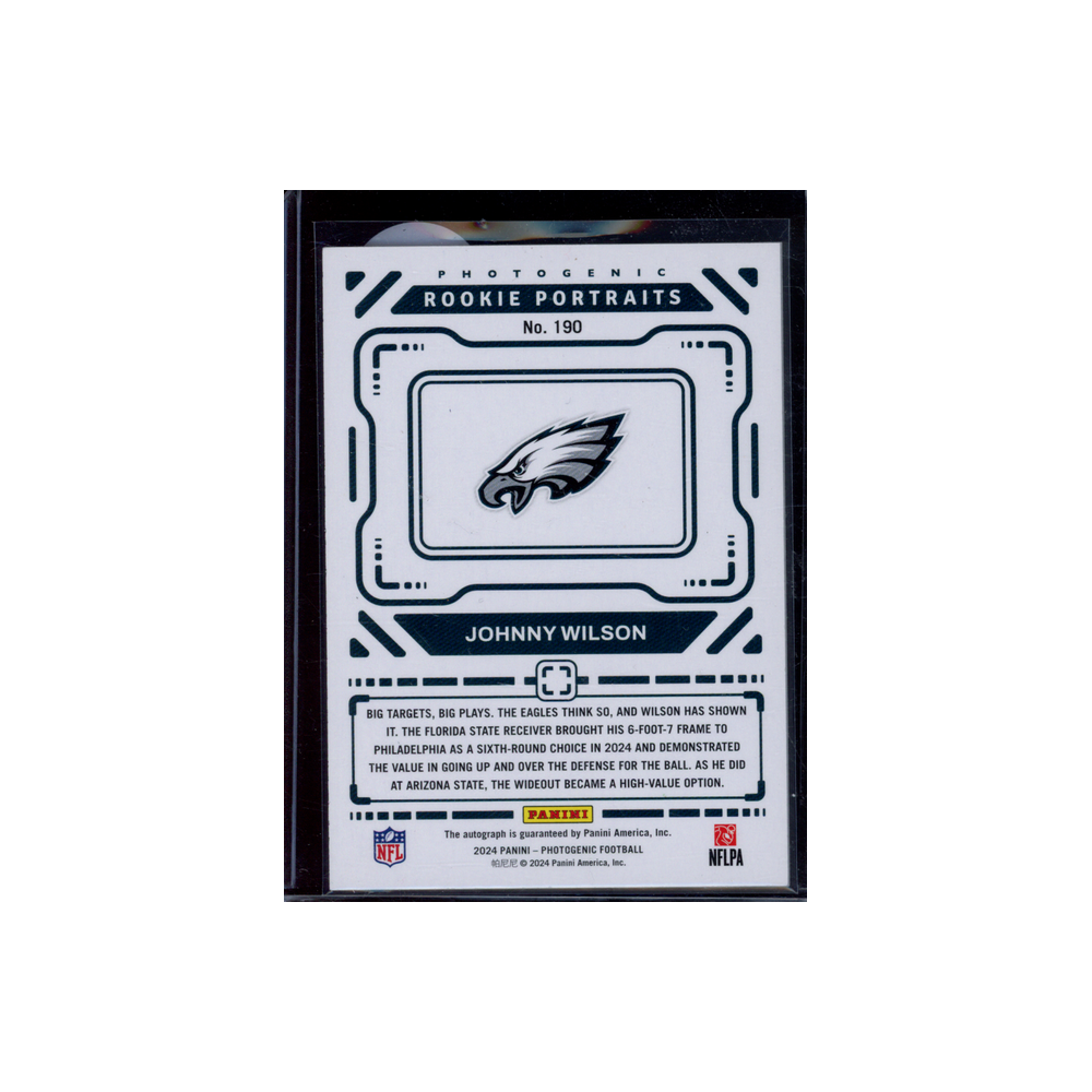 Johnny Wilson 2024 Panini Photogenic Football Rookie Auto /49