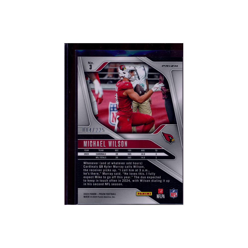 Michael Wilson 2024 Panini Prizm Football Purple Ice /225