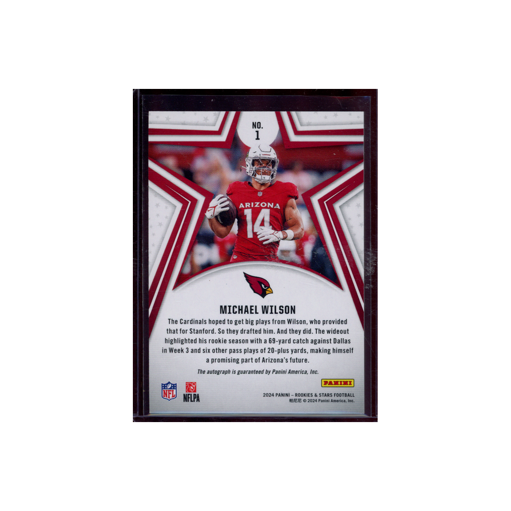 Michael Wilson 2024 Panini Rookies & Stars Football Auto /499