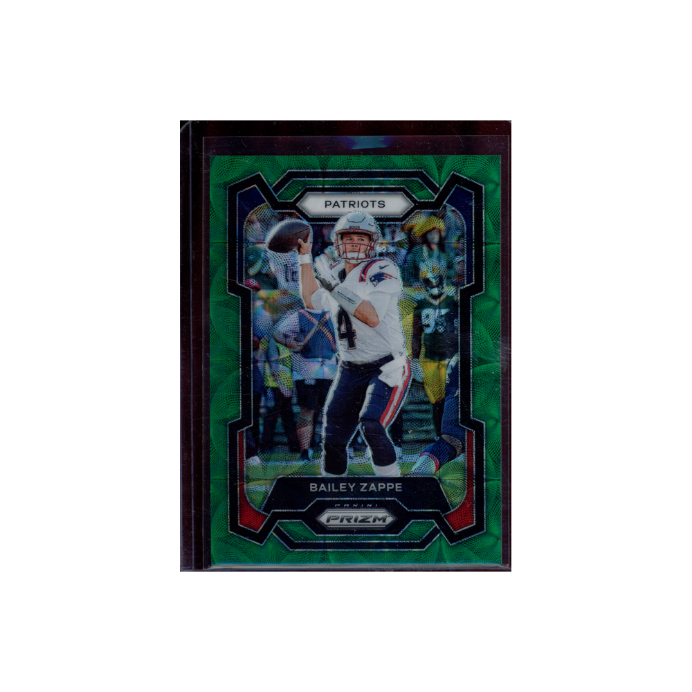 Bailey Zappe 2023 Panini Prizm Football Green Scope /75