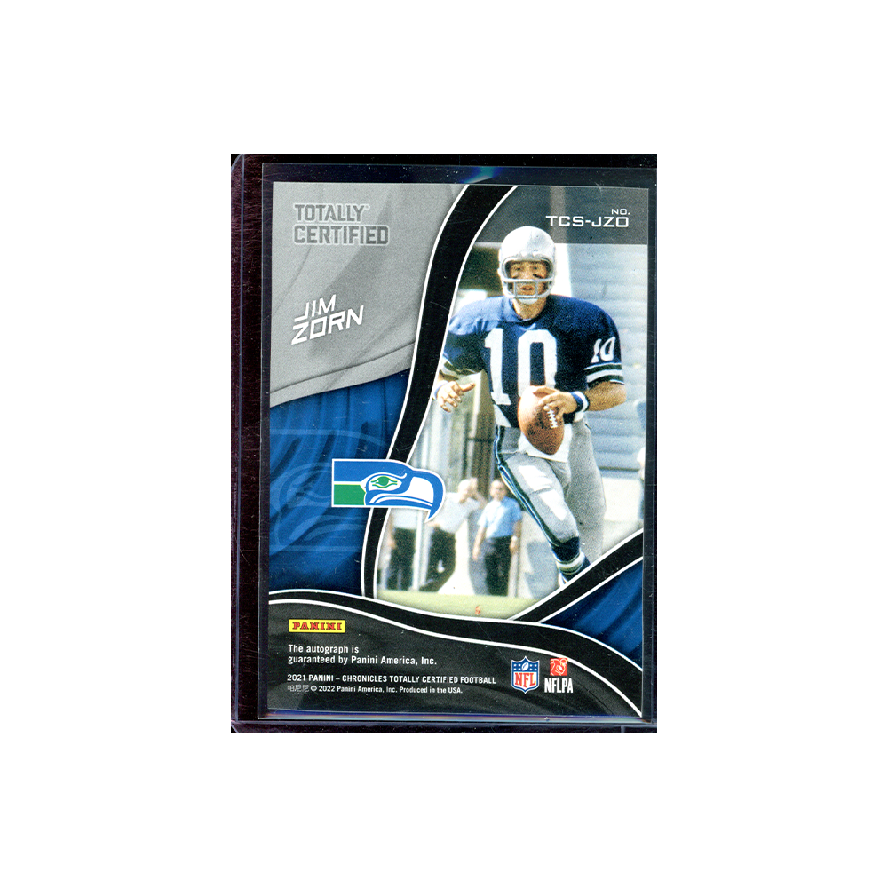 Jim Zorn 2021 Panini Chronicles Totally Certified Football Auto