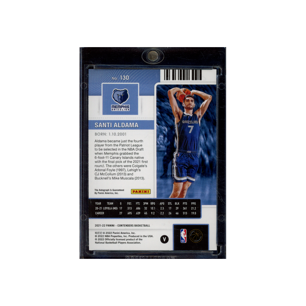 Santi Aldama 2021-22 Panini Contenders Basketball Rookie Ticket Auto