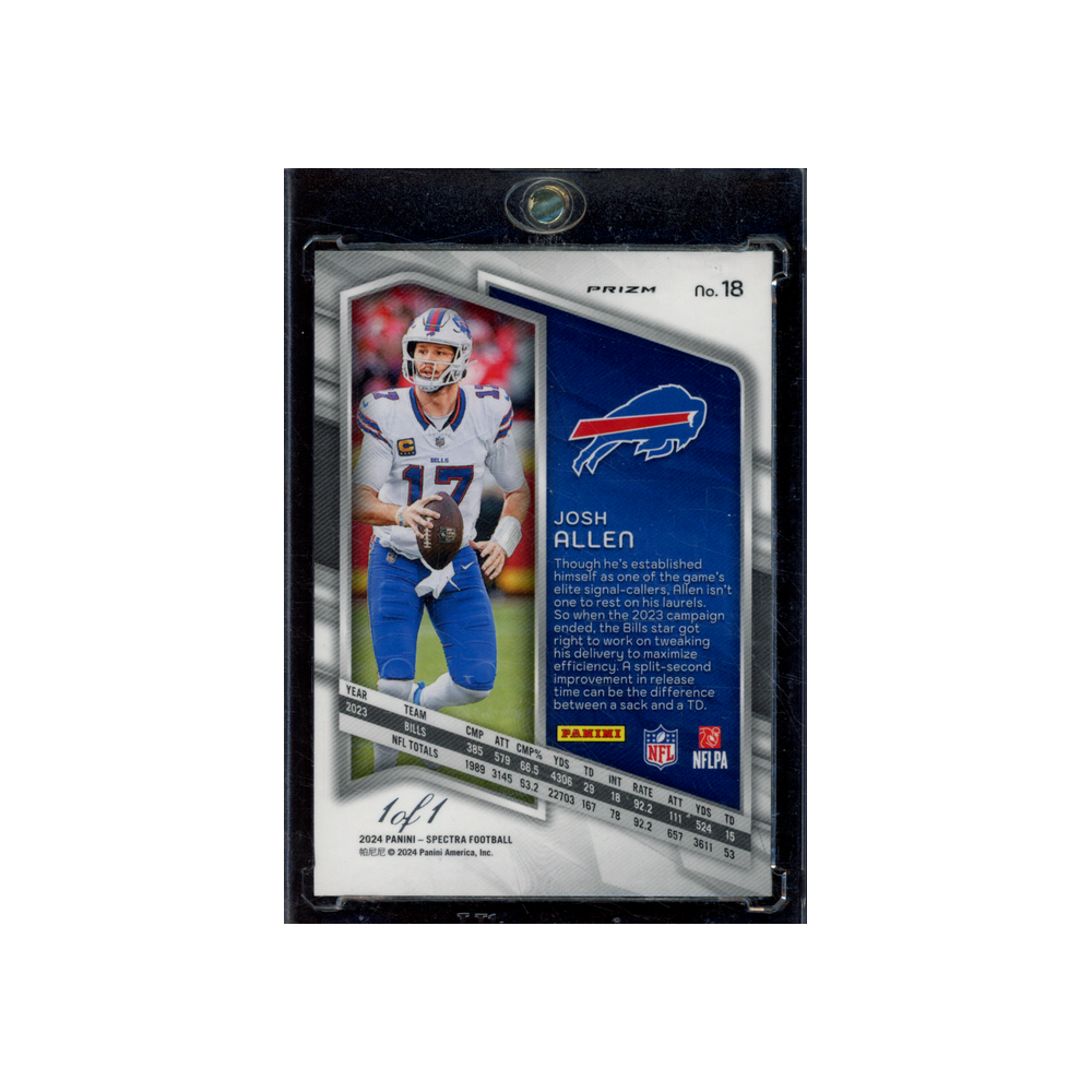 Josh Allen 2024 Panini Spectra Football Gold Vinyl 1/1