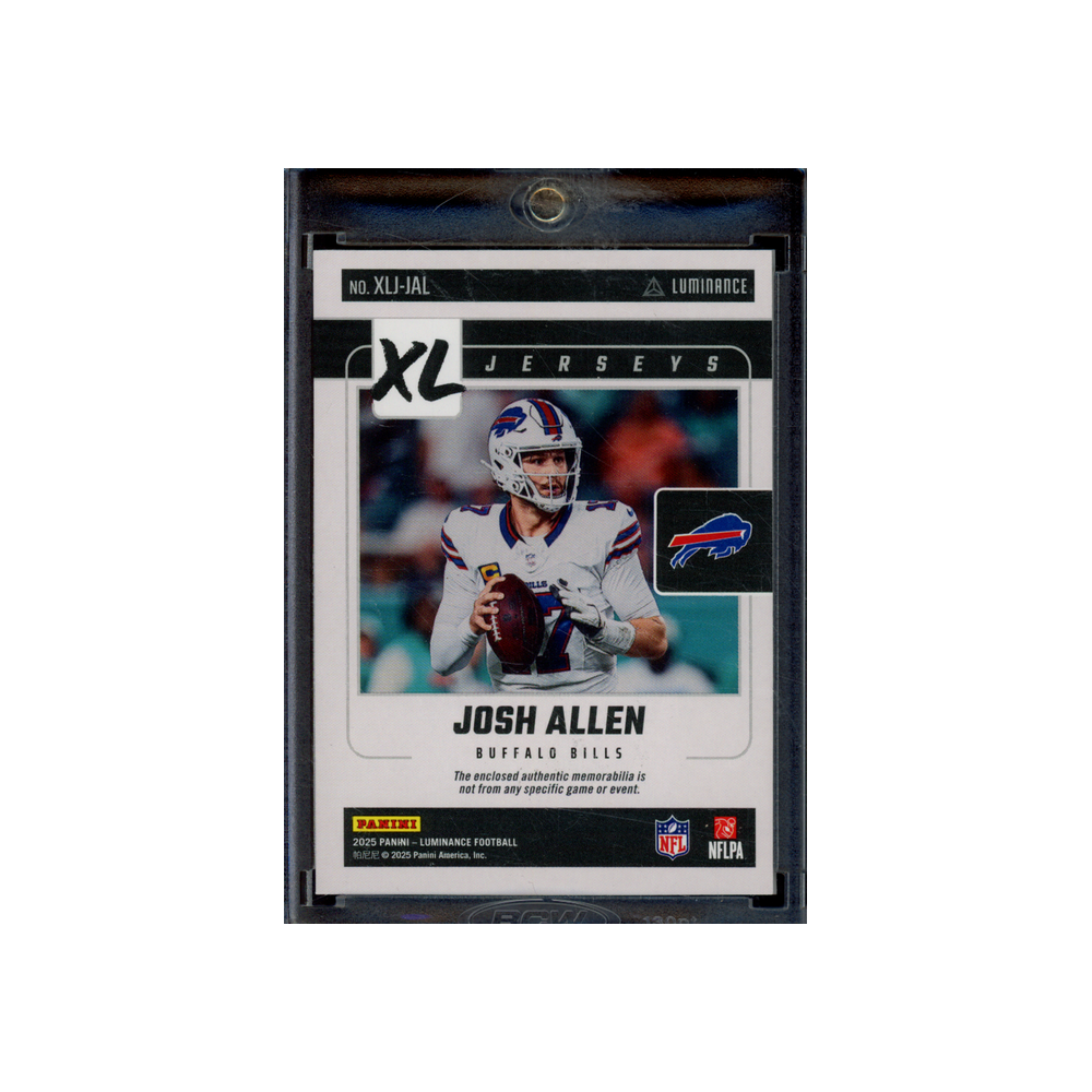 Josh Allen 2025 Panini Luminance Football XL Jerseys NFL Shield Platinum 1/1