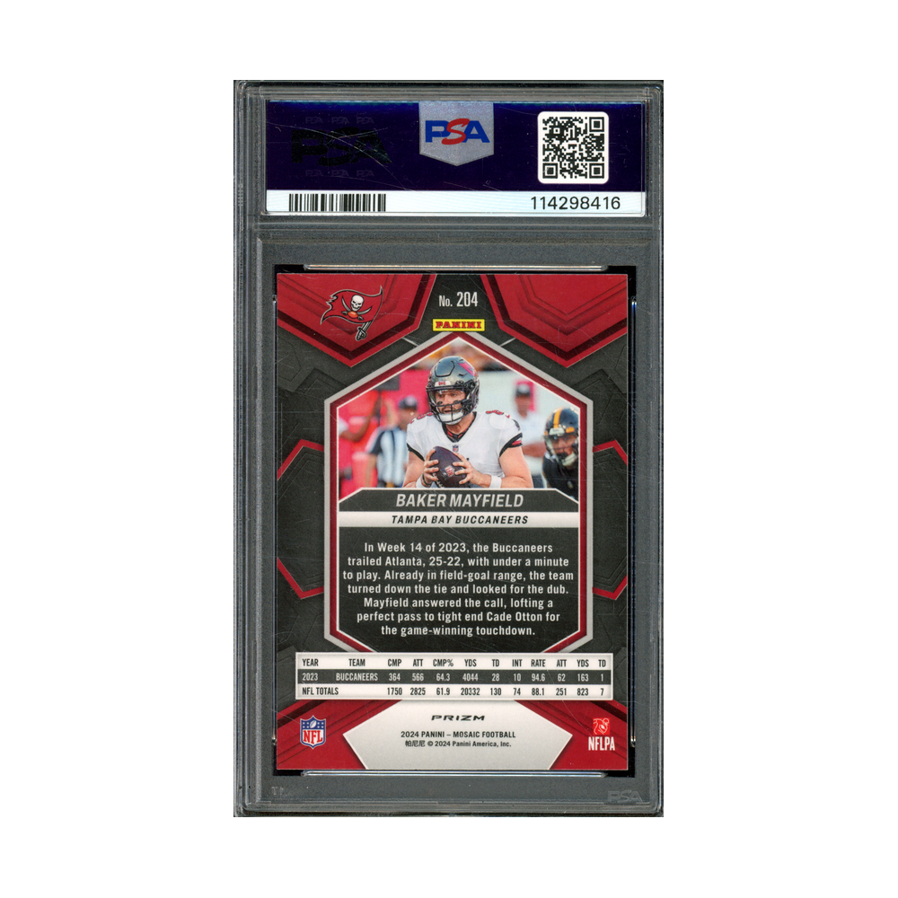 Baker Mayfield 2024 Panini Mosaic Football Honeycomb PSA 9