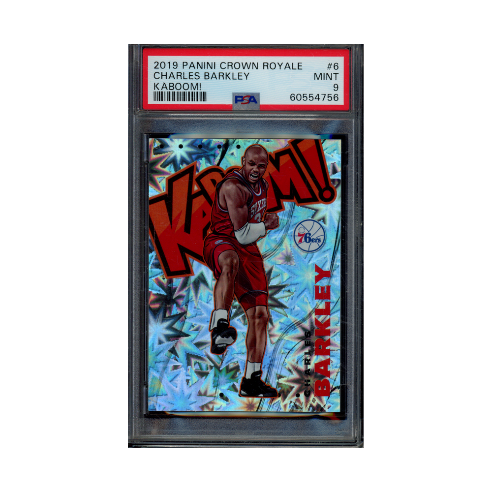 Charles Barkley 2019 Panini Crown Royale Basketball Kaboom PSA 9