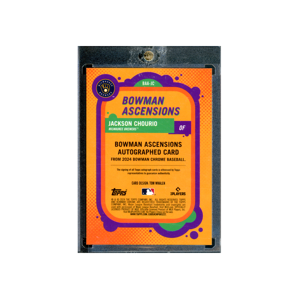 Jackson Chourio 2024 Topps Bowman Ascensions Rookie Auto /150