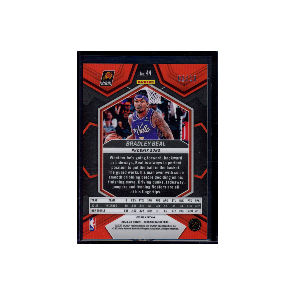 Bradley Beal 2023-24 Panini Mosaic Basketball Gold /10
