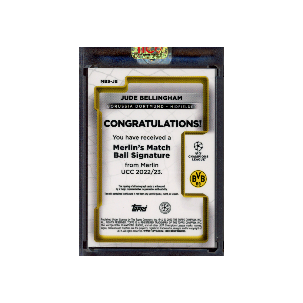 Jude Bellingham 2023 Topps Merlin Match Ball Signature Patch Auto