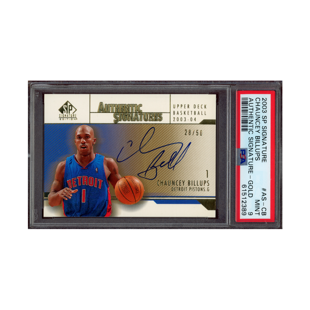 Chauncey Billups 2003 SP Signature Authentic Signatures Auto Gold /50 PSA 9