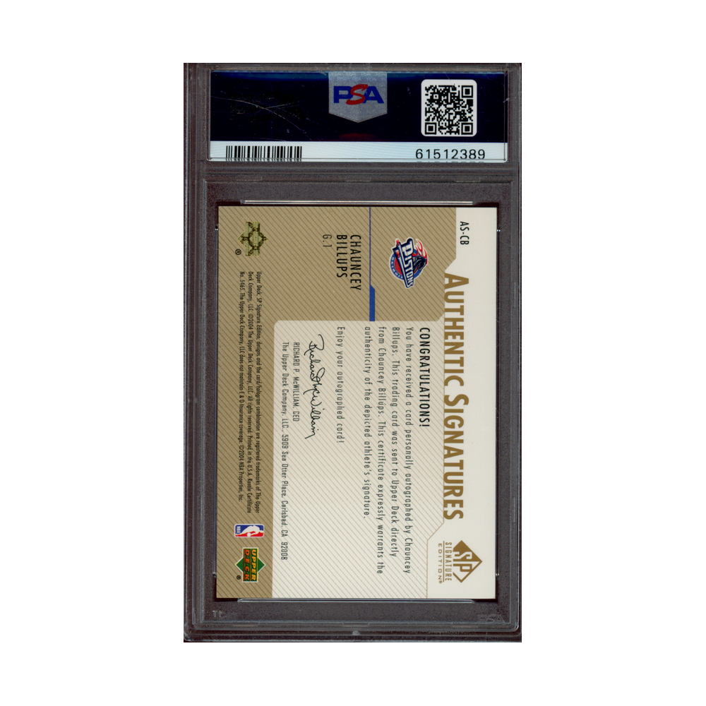 Chauncey Billups 2003 SP Signature Authentic Signatures Auto Gold /50 PSA 9