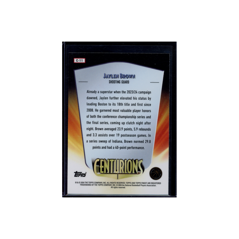 Jaylen Brown 2024 Topps Finest Basketball Centurions #C-11
