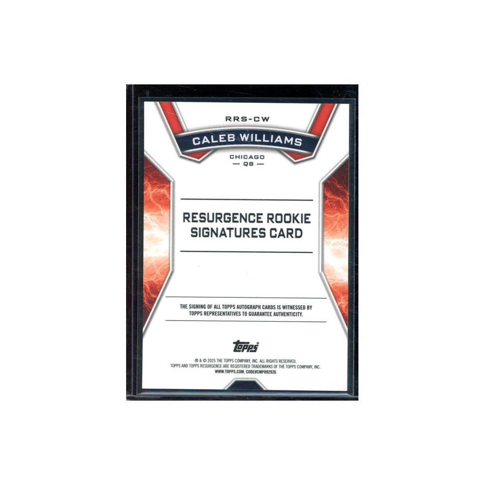 Caleb Williams 2025 Topps Resurgence Rookie Auto
