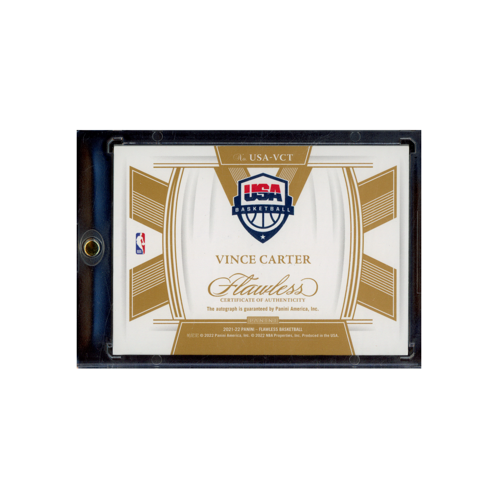 Vince Carter 2021-22 Panini Flawless Basketball USA Auto Ruby /15