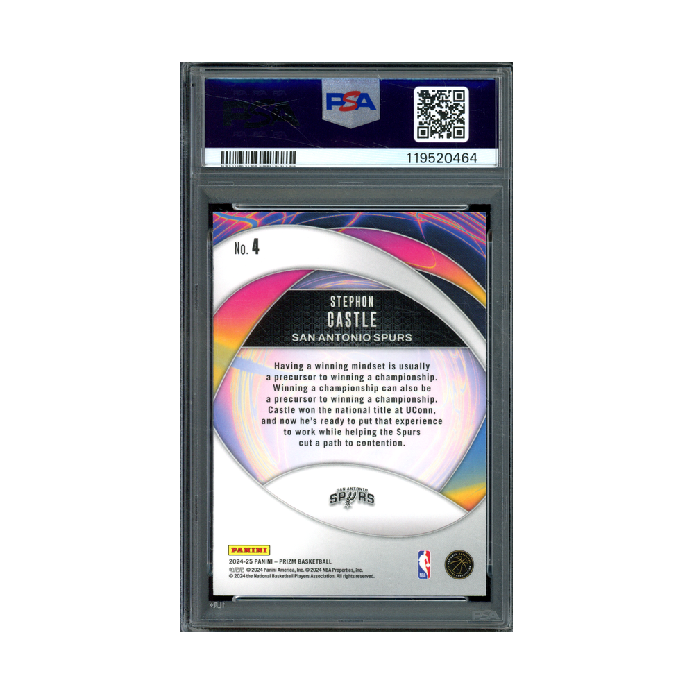 Stephon Castle 2024 Panini Prizm Basketball Instant Impact Rookie PSA 9