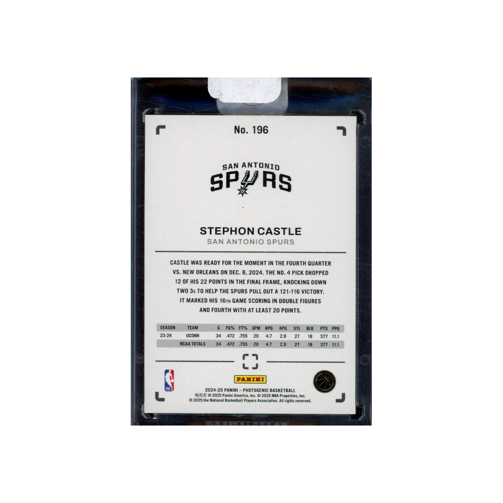 Stephon Castle 2024-25 Panini Photogenic Basketball Fireworks Rookie /5