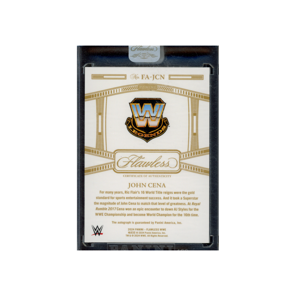 John Cena 2024 Panini Flawless WWE Flawless Achievements Auto Ruby /15