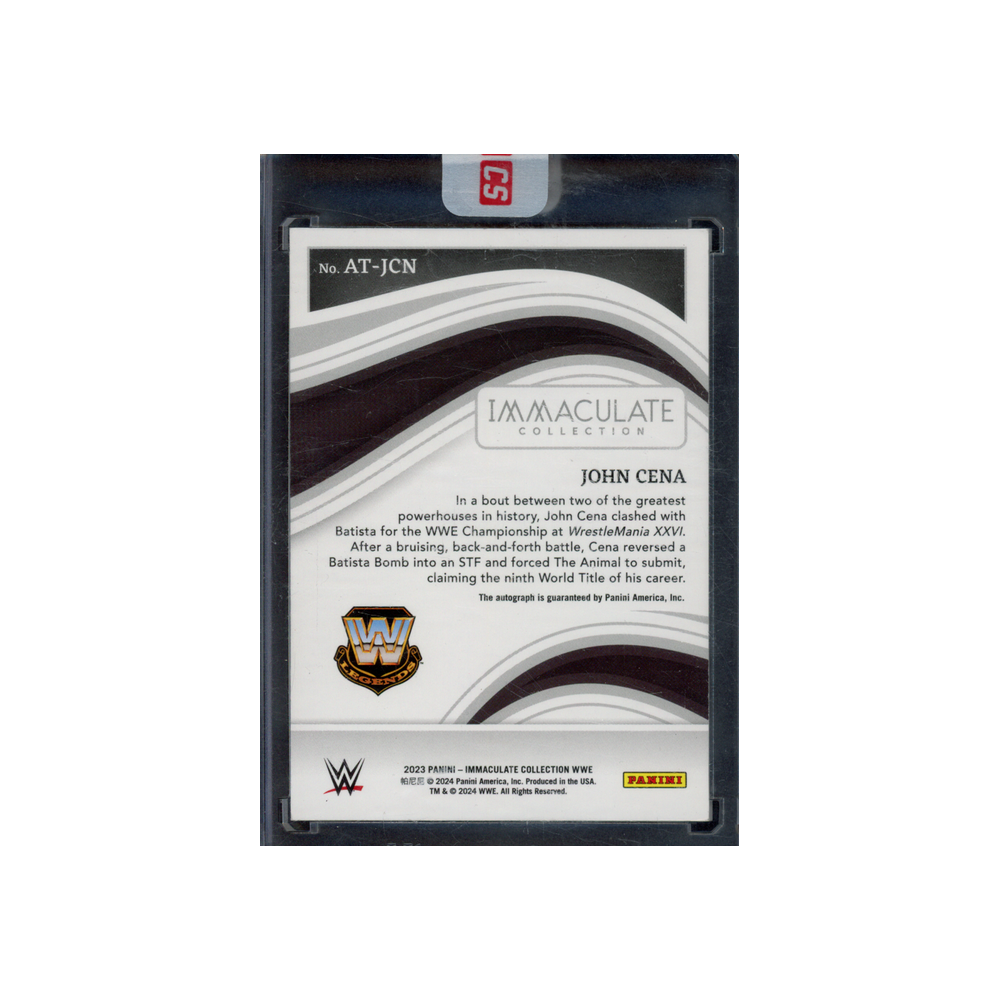 John Cena 2023 Panini Immaculate Collection WWE All-Time Greats Auto Red /25