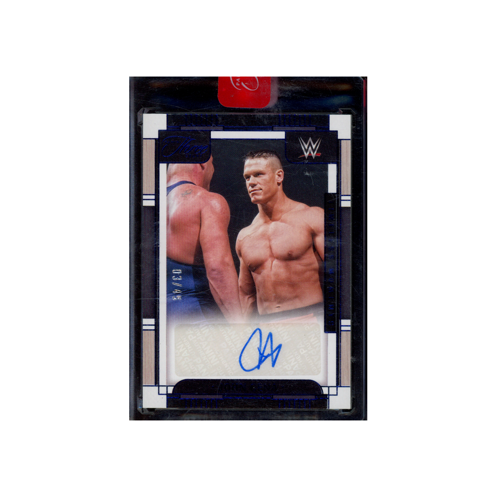 John Cena 2024 Panini Three Count WWE Timeless Moments Auto Blue /49