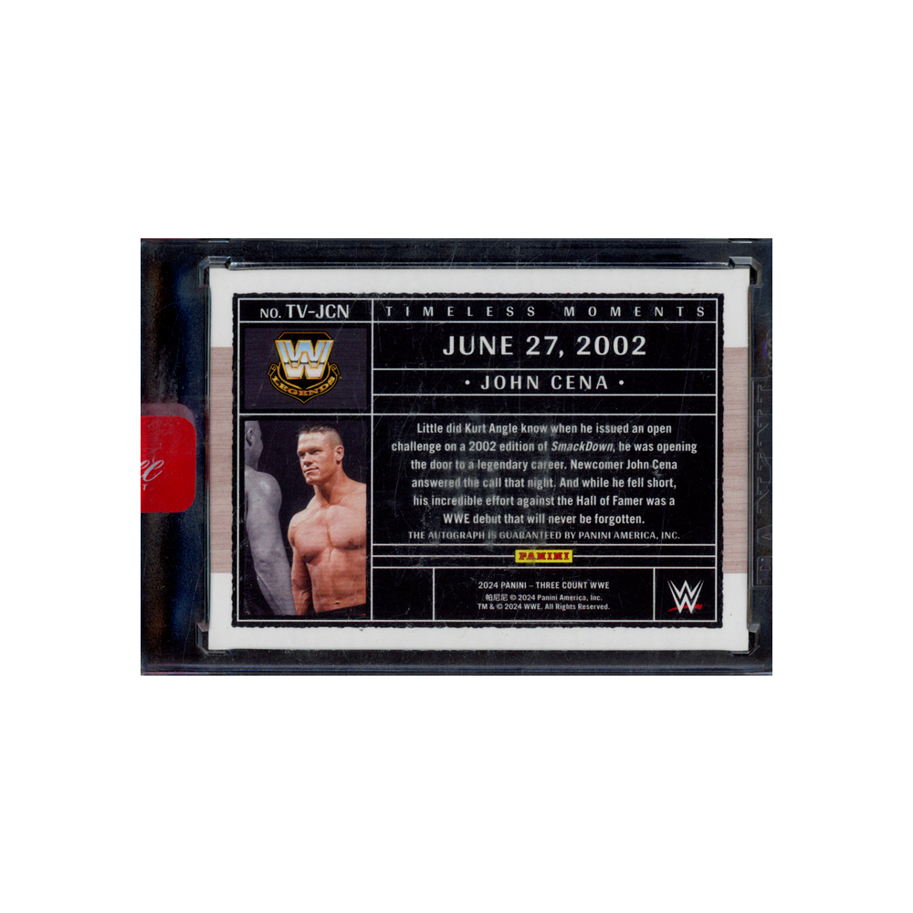 John Cena 2024 Panini Three Count WWE Timeless Moments Auto Blue /49