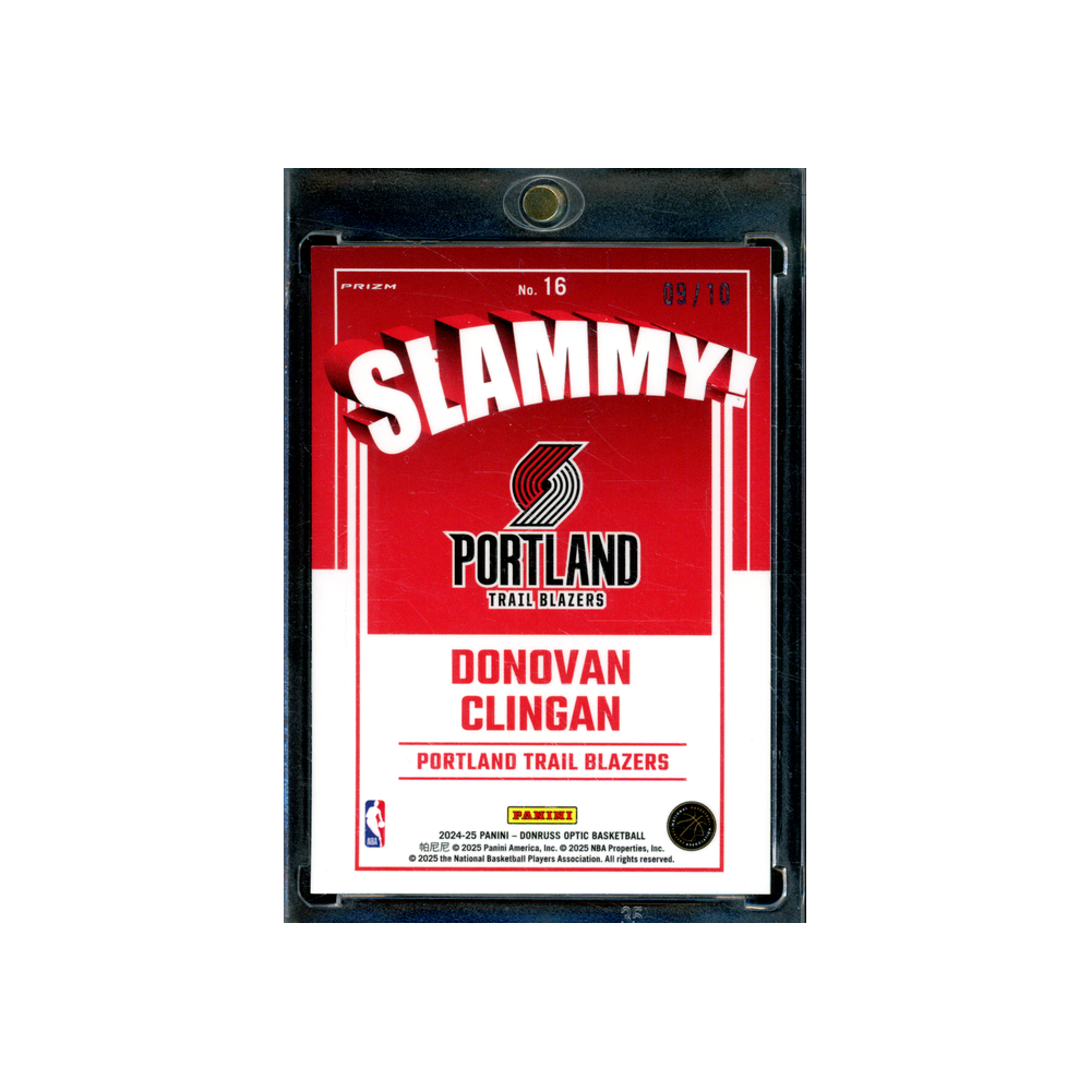 Donovan Clingan 2024-25 Panini Donruss Optic Basketball Slammy Rookie Gold /10