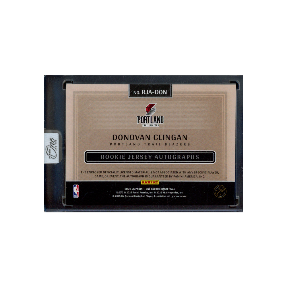 Donovan Clingan 2024-25 Panini One and One Basketball RPA /99