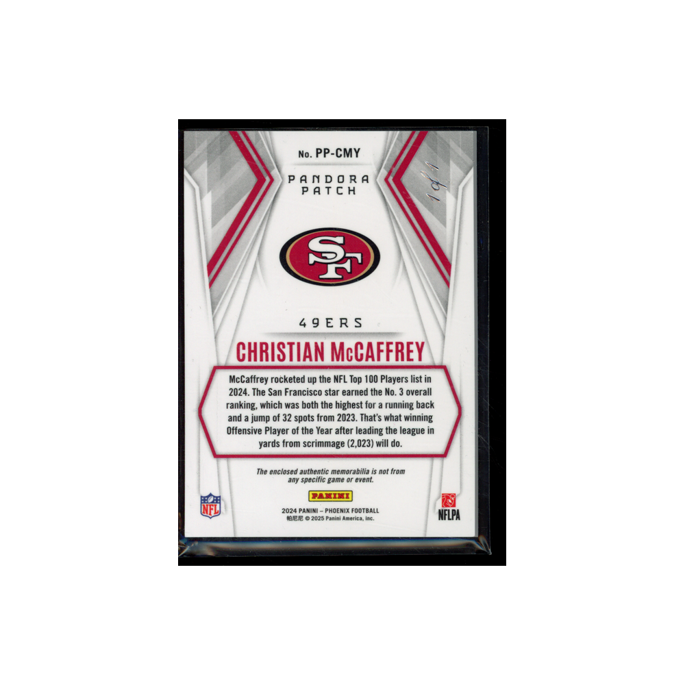 Christian McCaffrey 2024 Panini Phoenix Football NFL Shield 1/1