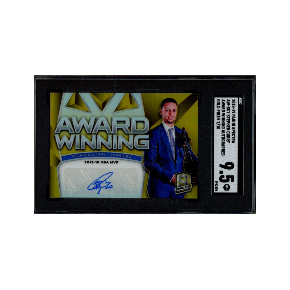 Stephen Curry 2018-19 Panini Spectra Basketball Award Winning Auto Gold /10 SGC 9.5