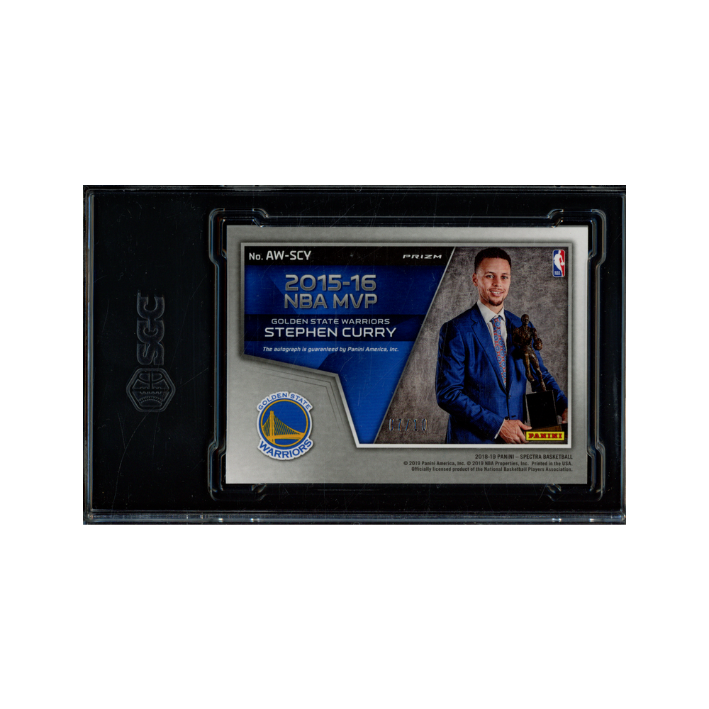 Stephen Curry 2018-19 Panini Spectra Basketball Award Winning Auto Gold /10 SGC 9.5