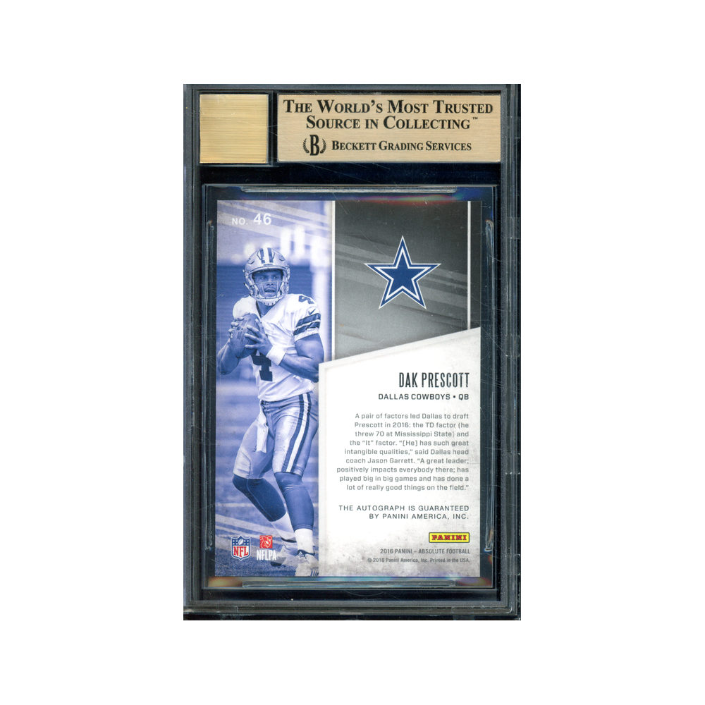 Dak Prescott 2016 Panini Absolute Football Absolutely Ink Rookie Auto /99 BGS 9.5/10