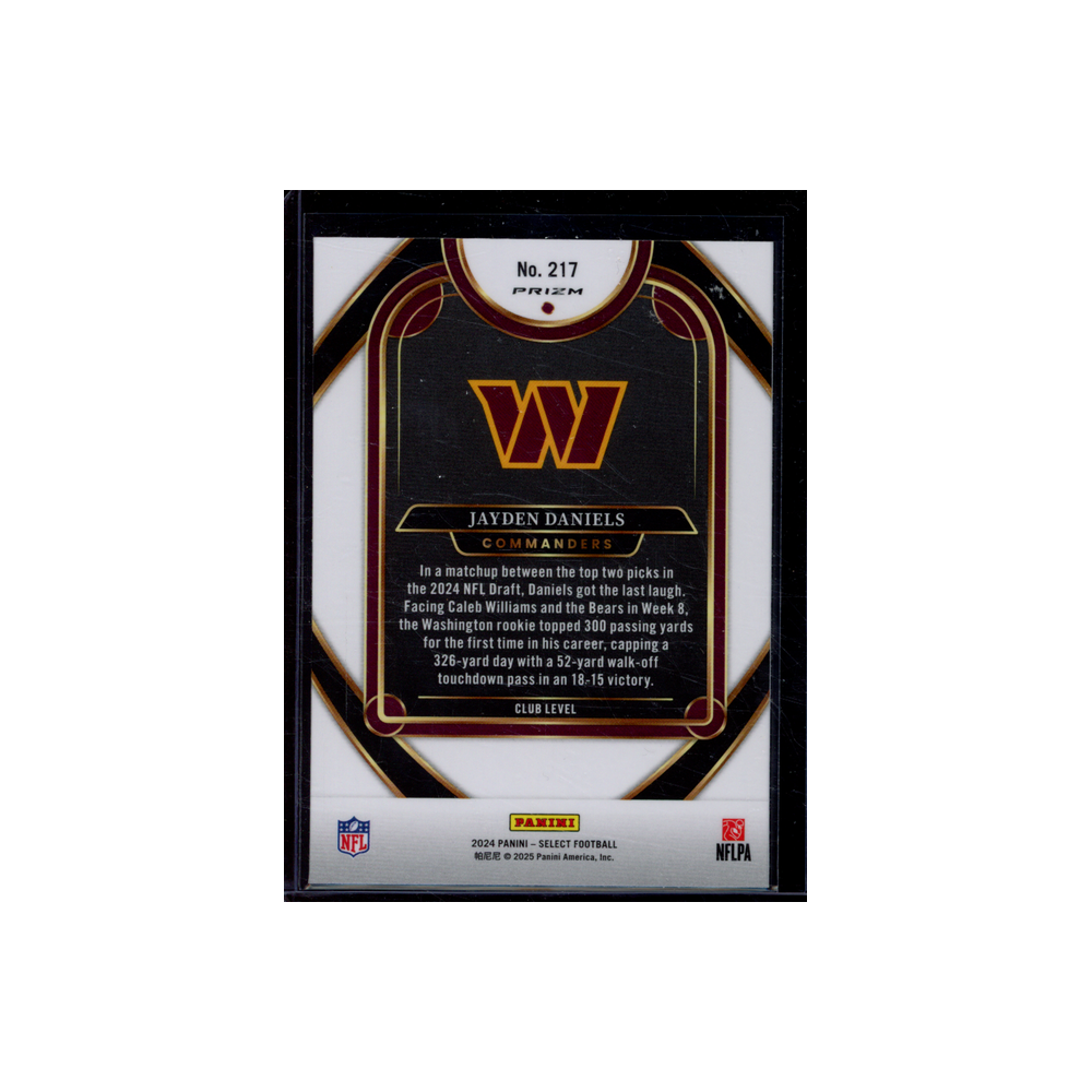 Jayden Daniels 2024 Panini Select Football Yellow Red Shock Rookie