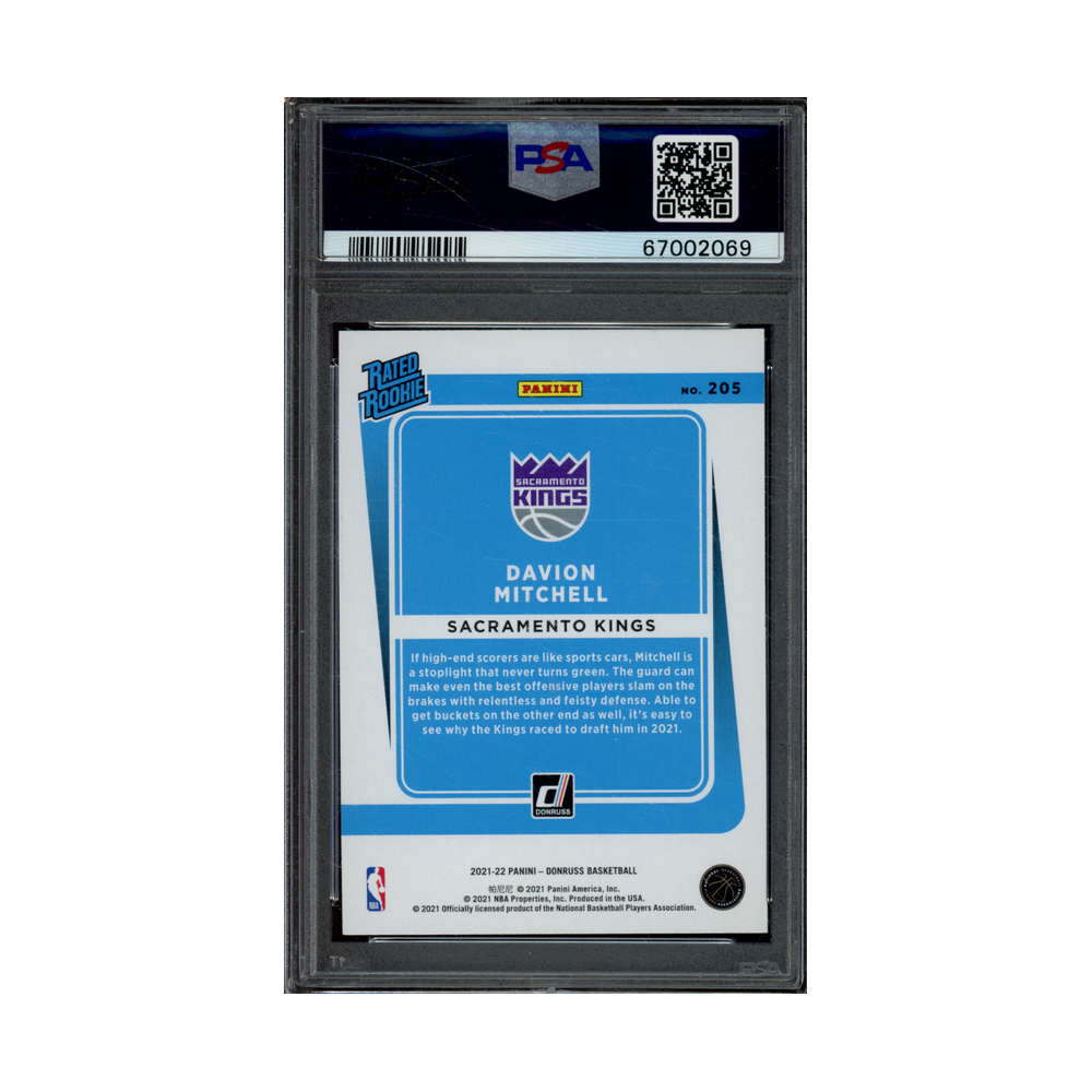 Davion Mitchell 2021 Panini Donruss Basketball Rated Rookie Dragon Choice PSA 10