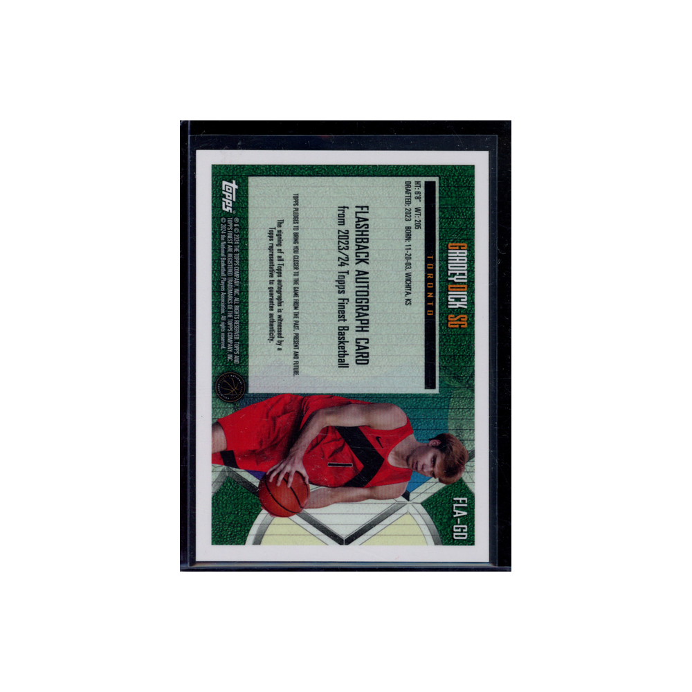 Gradey Dick 2023-24 Topps Finest Basketball Rookie Auto Green /25