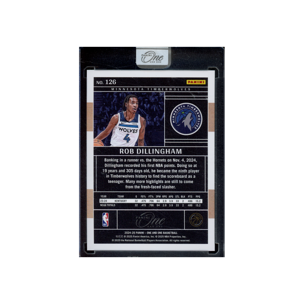 Rob Dillingham 2024-25 Panini One and One Basketball Rookie Silver /75