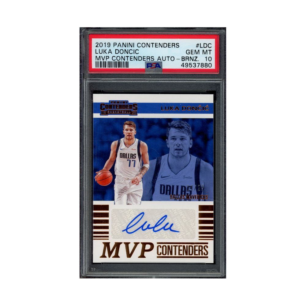 Luka Doncic 2019 Panini Contenders Basketball MVP Contenders Auto Bronze /25 PSA 10